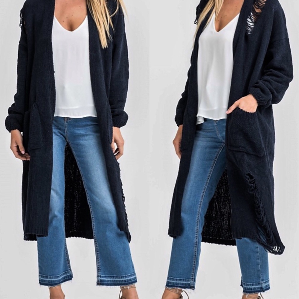 ☁️Cloud Soft, Long, Distressed, Cardigan☁️